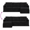 Sofa Czarny 198 x 134 x 80 cm Aksamit