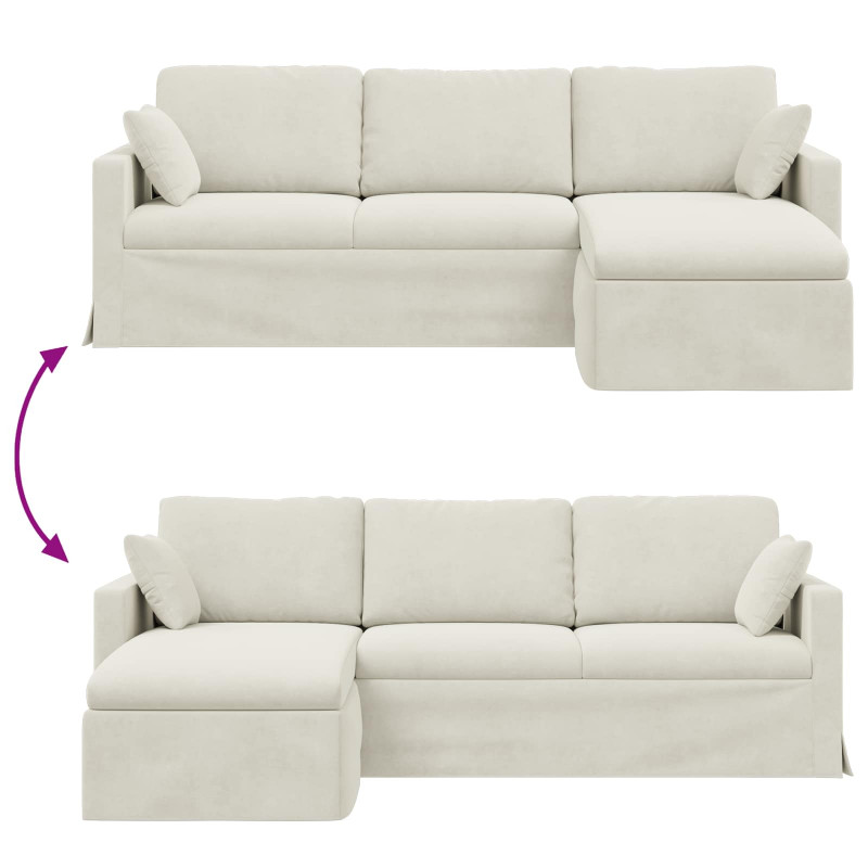 Sofa Kremowy 198 x 134 x 80 cm Aksamit