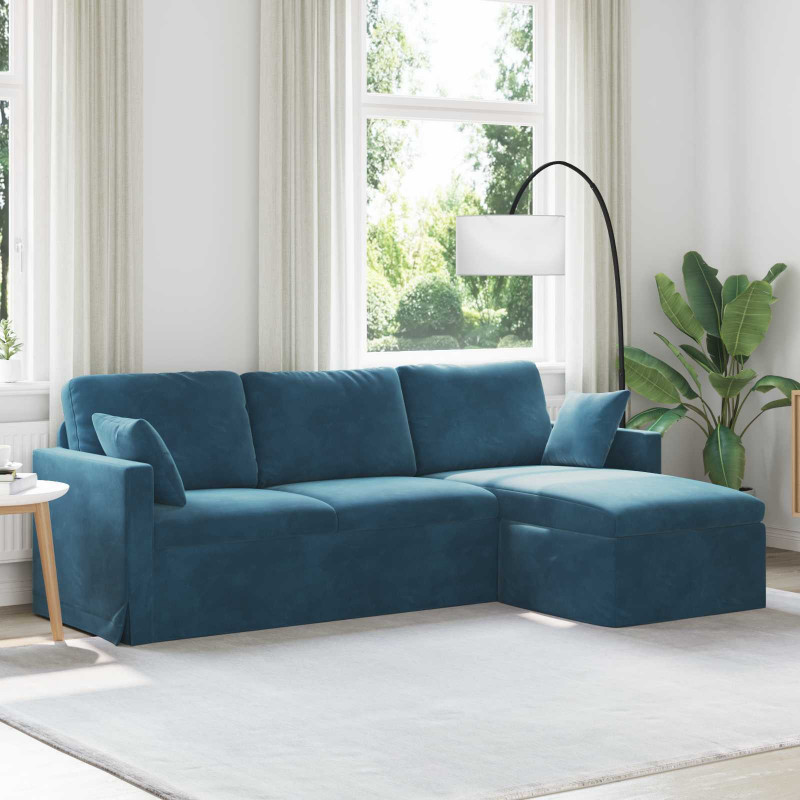 Sofa Niebieski 198 x 134 x 80 cm Aksamit