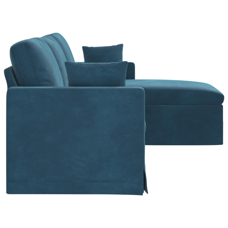 Sofa Niebieski 198 x 134 x 80 cm Aksamit