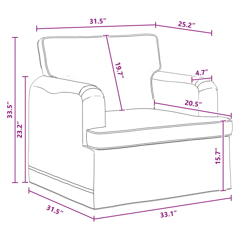 Sofa Ciemnoszary 84 x 80 x 85 cm tkanina