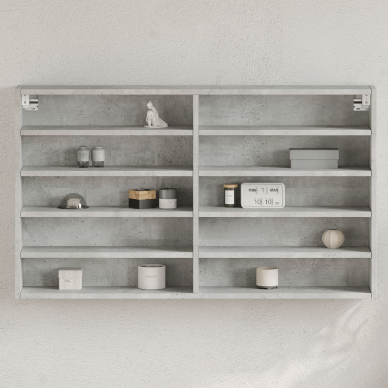 Witryna, szarość betonu, 100x15x58 cm, materiał drewnopochodny