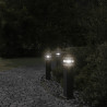 Zewnętrzne lampy stojące, z gniazdkami, 3 szt., czarne, 50 cm