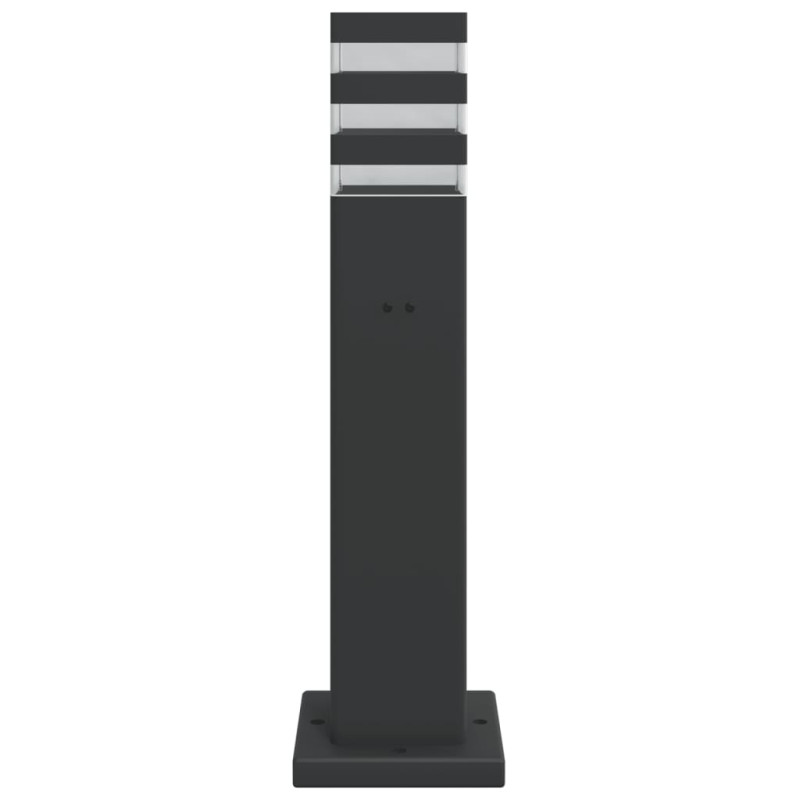 Zewnętrzne lampy stojące, z gniazdkami, 3 szt., czarne, 50 cm