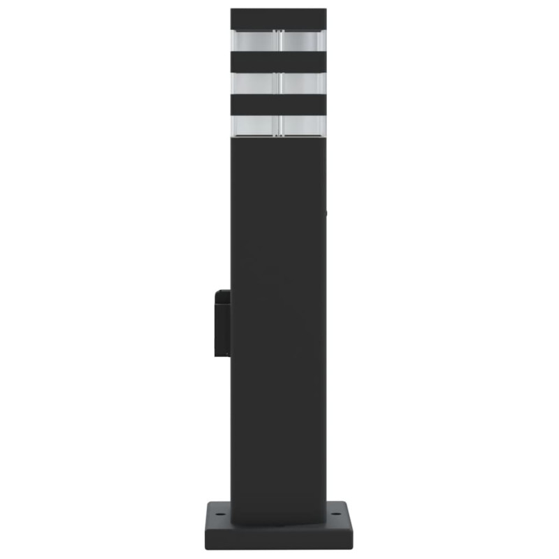 Zewnętrzne lampy stojące, z gniazdkami, 3 szt., czarne, 50 cm