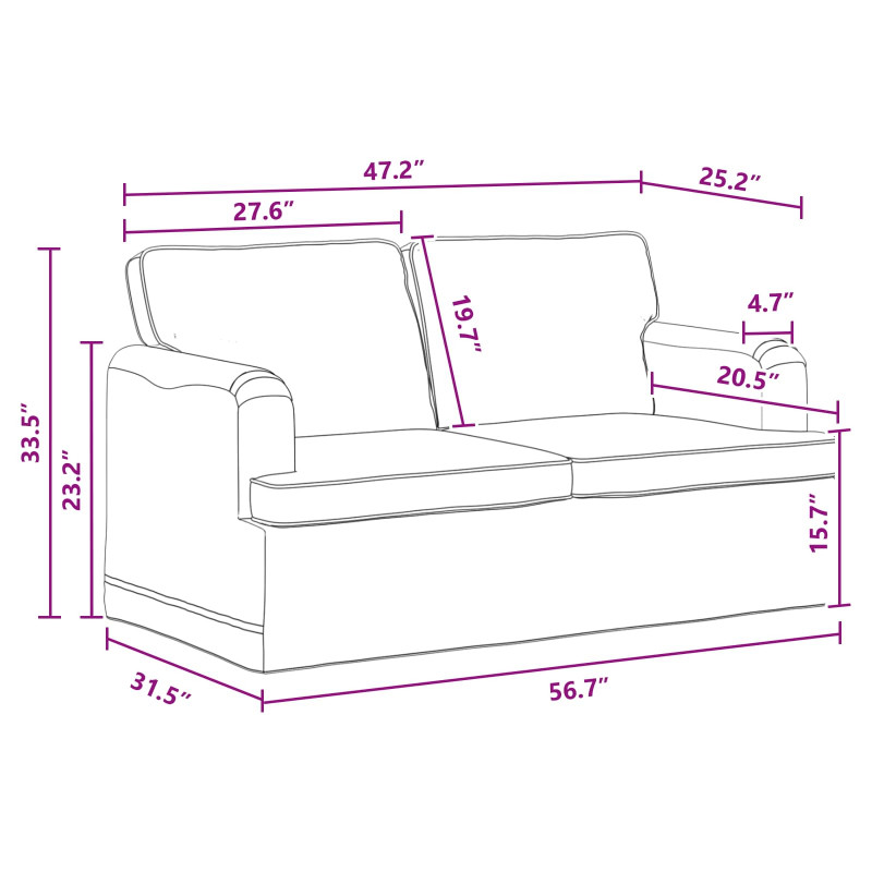 Sofa Ciemnoszary 144 x 80 x 85 cm tkanina