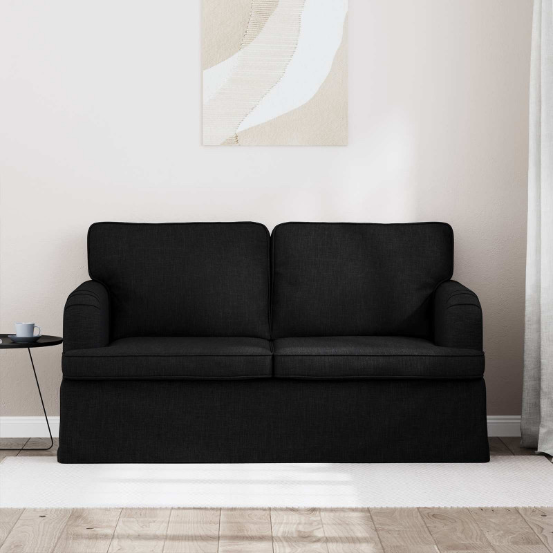 Sofa Czarny 144 x 80 x 85 cm tkanina