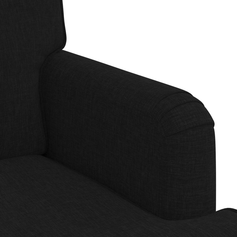 Sofa Czarny 144 x 80 x 85 cm tkanina
