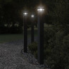 Zewnętrzne lampy stojące, z czujnikami, 3 szt., czarne, 110 cm