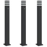 Zewnętrzne lampy stojące, z czujnikami, 3 szt., czarne, 110 cm
