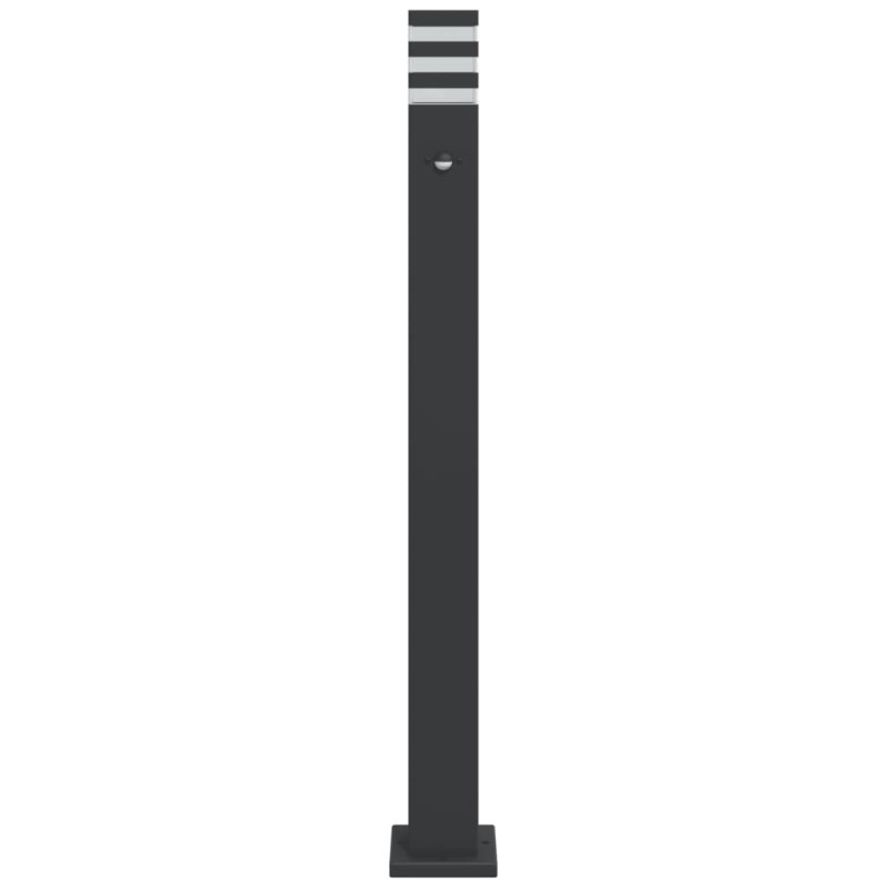 Zewnętrzne lampy stojące, z czujnikami, 3 szt., czarne, 110 cm