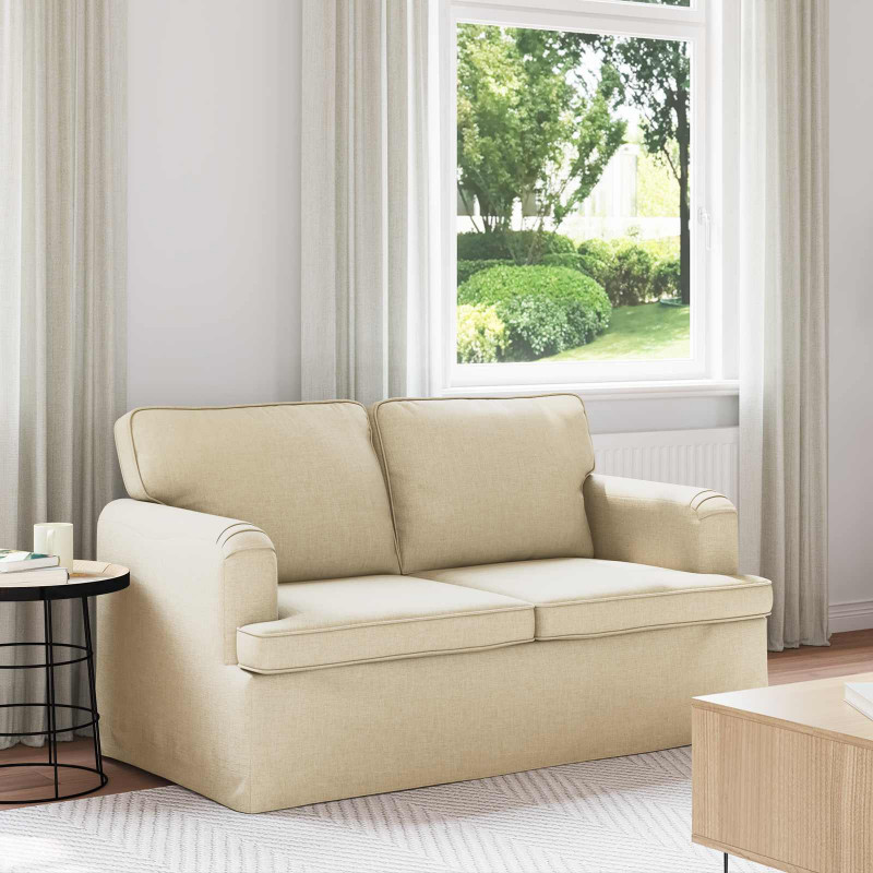 Sofa Kremowy 144 x 80 x 85 cm tkanina