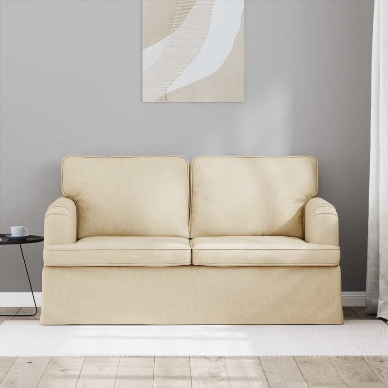 Sofa Kremowy 144 x 80 x 85 cm tkanina