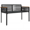 Ławka ogrodowa z poduszką Czarny 117 x 54 x 74.5 cm polirattan