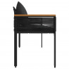 Ławka ogrodowa z poduszką Czarny 117 x 54 x 74.5 cm polirattan