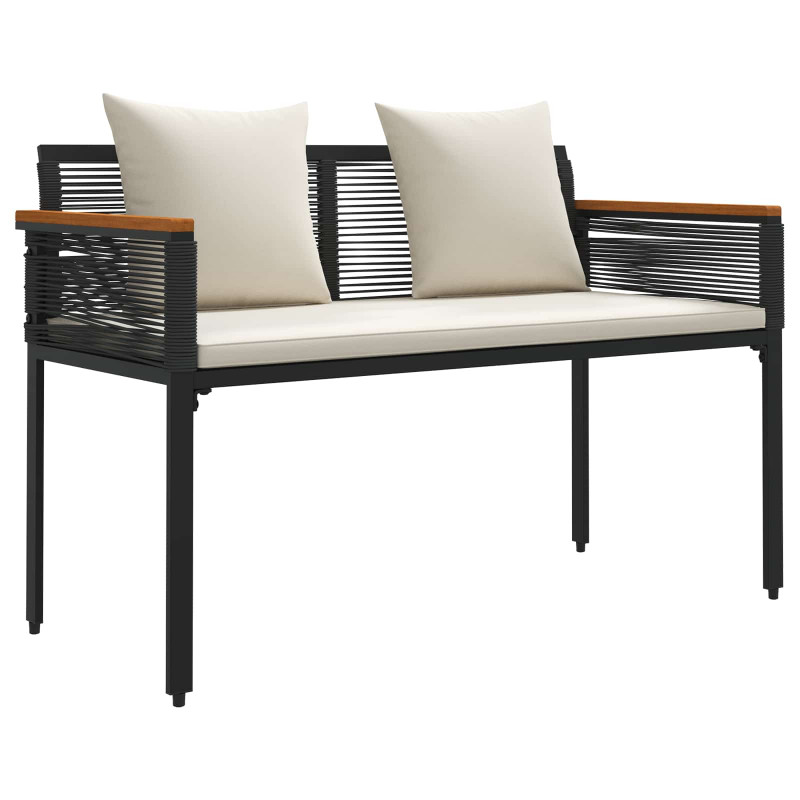 Ławka ogrodowa Czarny i kremowo-biały 117 x 54 x 74.5 cm
