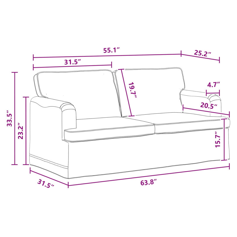 Sofa Ciemnoszary 142 x 80 x 85 cm tkanina