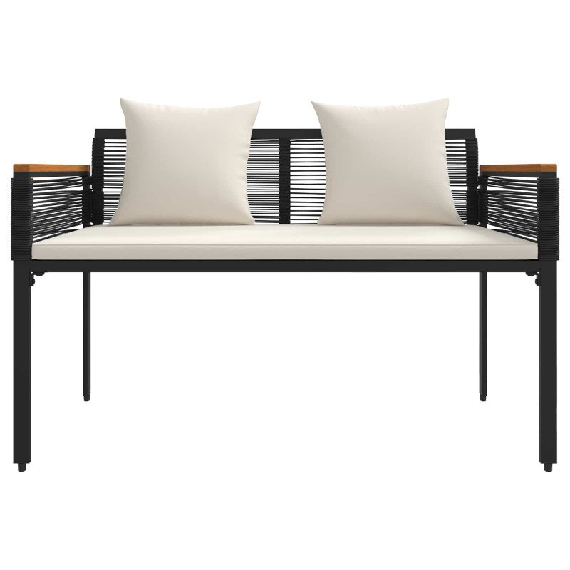Ławka ogrodowa Czarny i kremowo-biały 117 x 54 x 74.5 cm