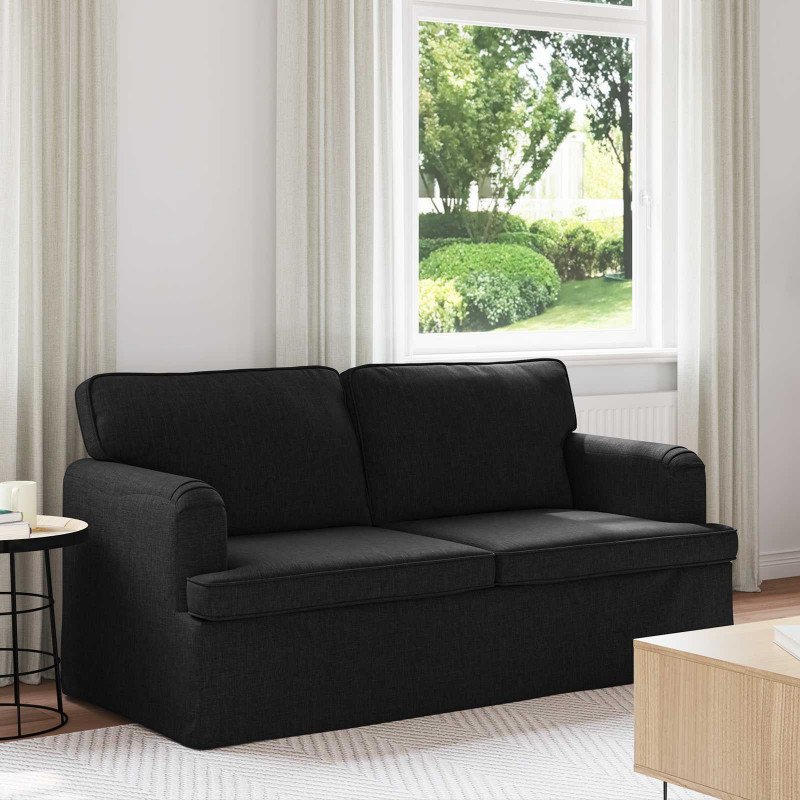 Sofa Czarny 142 x 80 x 85 cm tkanina