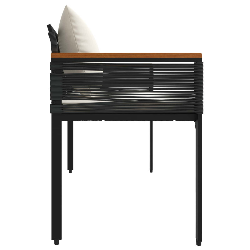 Ławka ogrodowa Czarny i kremowo-biały 117 x 54 x 74.5 cm