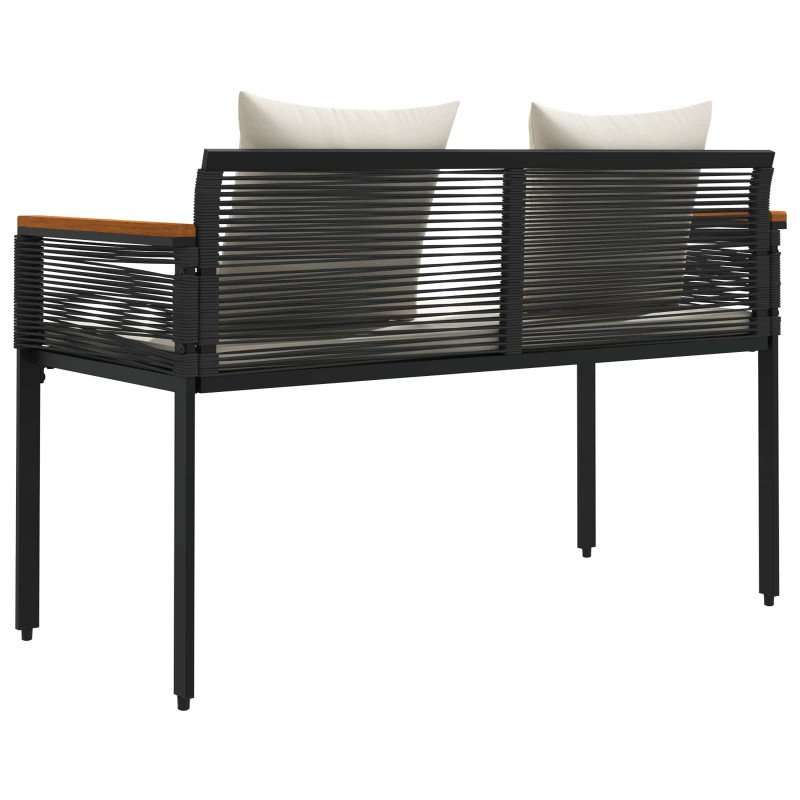 Ławka ogrodowa Czarny i kremowo-biały 117 x 54 x 74.5 cm