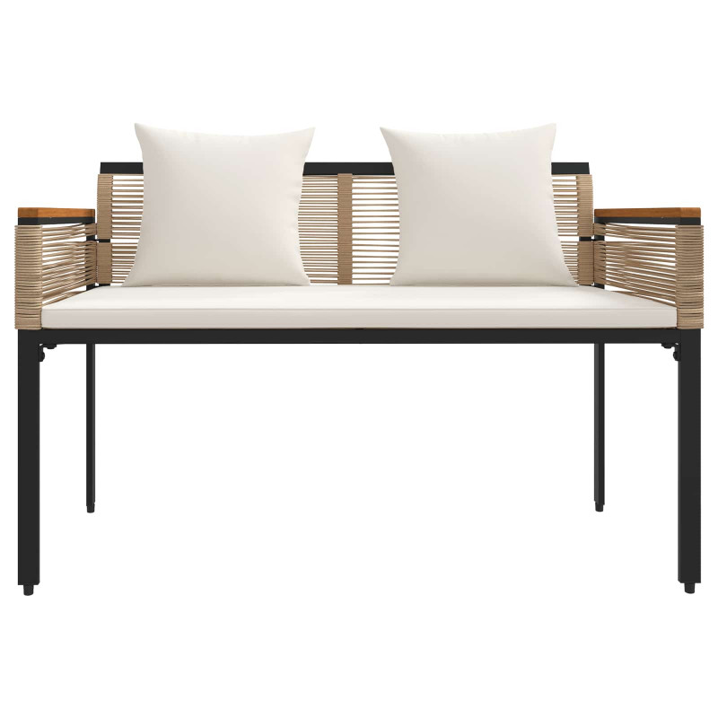 Ławka ogrodowa Beżowy i kremowy 117 x 54 x 74.5 cm polirattan