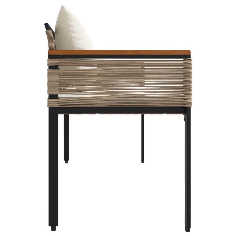 Ławka ogrodowa Beżowy i kremowy 117 x 54 x 74.5 cm polirattan