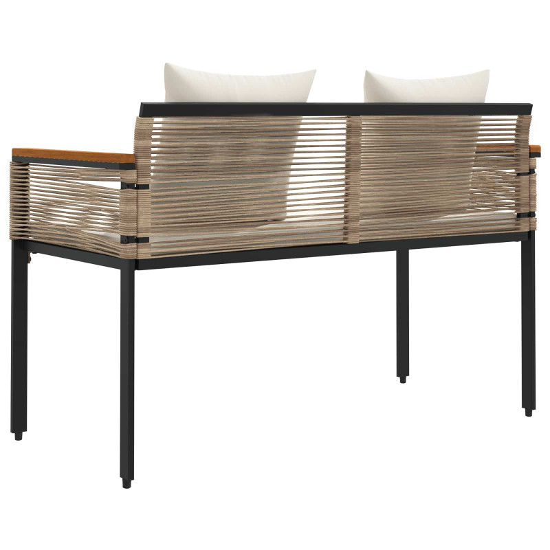 Ławka ogrodowa Beżowy i kremowy 117 x 54 x 74.5 cm polirattan
