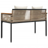 Ławka ogrodowa Beżowy i kremowy 117 x 54 x 74.5 cm polirattan