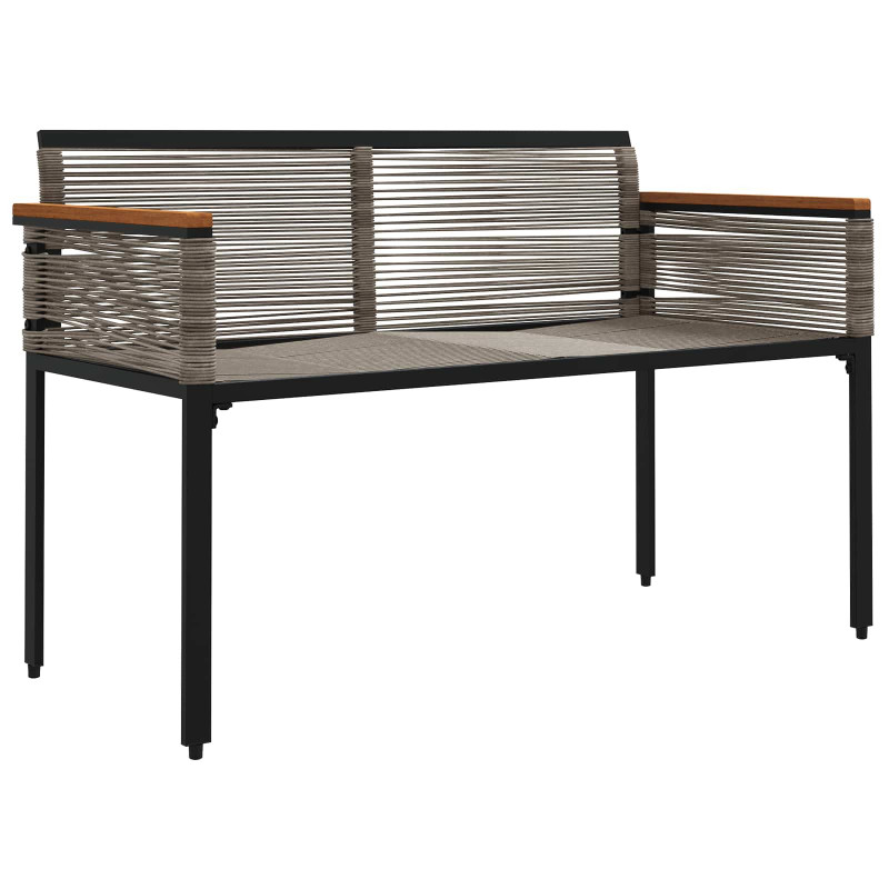 Ławka ogrodowa Szary i granatowy 117 x 54 x 74.5 cm polirattan