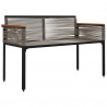 Ławka ogrodowa Szary i granatowy 117 x 54 x 74.5 cm polirattan