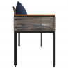 Ławka ogrodowa Szary i granatowy 117 x 54 x 74.5 cm polirattan