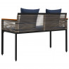 Ławka ogrodowa Szary i granatowy 117 x 54 x 74.5 cm polirattan
