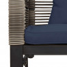 Ławka ogrodowa Szary i granatowy 117 x 54 x 74.5 cm polirattan