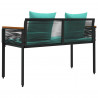 Ławka ogrodowa Czarny i Turkusowy 117 x 54 x 74.5 cm polirattan