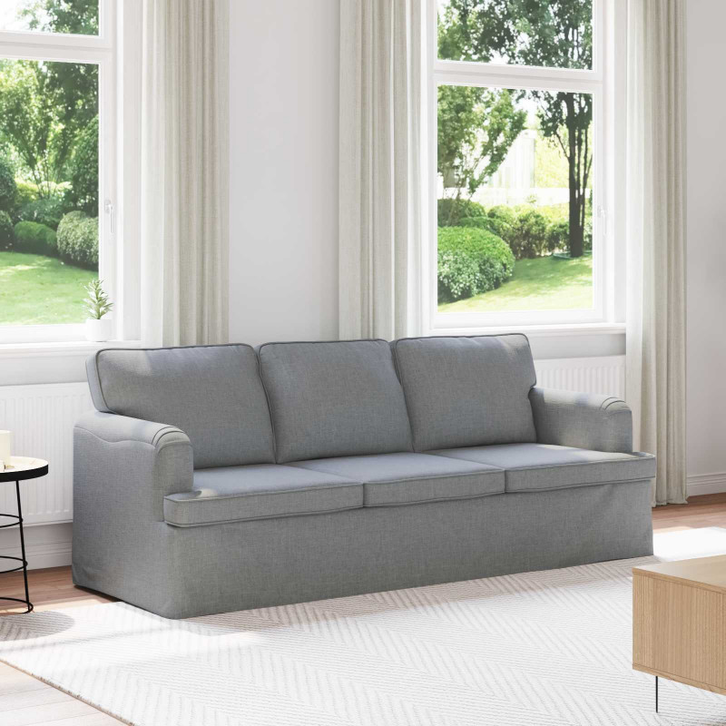 Sofa Jasnoszary 201 x 80 x 85 cm tkanina