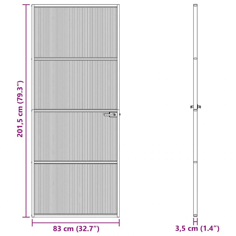 Drzwi domowe 83 x 201,5 x 3,5 cm Aluminium i szkło hartowane