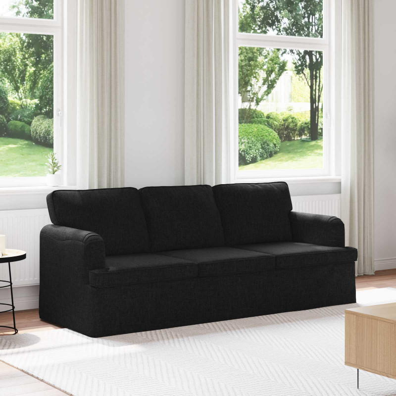 Sofa Czarny 201 x 80 x 85 cm tkanina