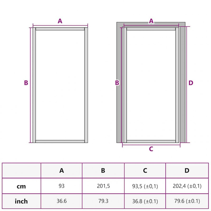 Drzwi domowe 93 x 201,5 x 3,5 cm Aluminium i szkło hartowane