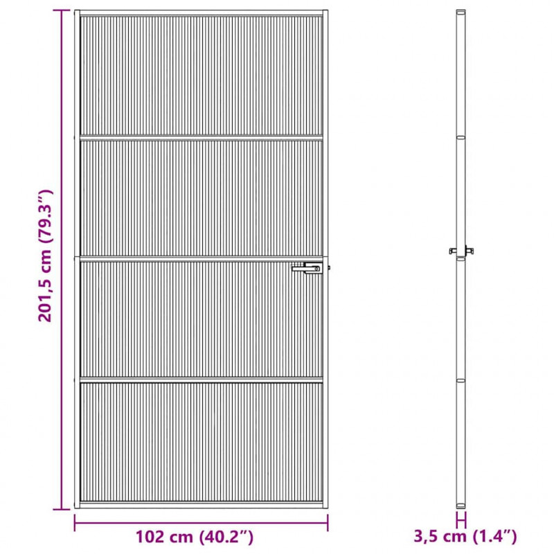 Drzwi domowe 102 x 201,5 x 3,5 cm Aluminium i szkło hartowane