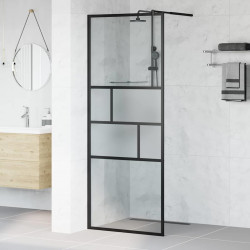 Ściana prysznicowa typu walk-in Czarny 80 x 195 x 0.5 cm