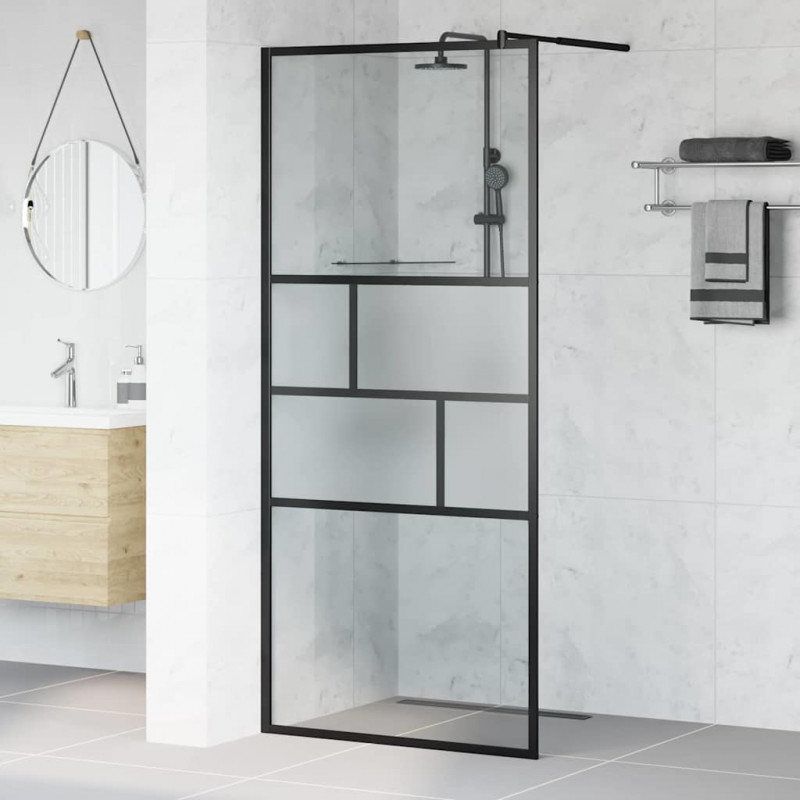 Ściana prysznicowa typu walk-in Czarny 80 x 195 x 0.5 cm