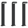 Zewnętrzne lampy stojące, 3 szt., czarne, 80 cm, aluminium
