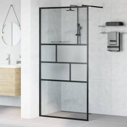 Ściana prysznicowa typu walk-in Czarny 80 x 195 x 0.5 cm