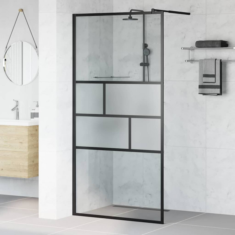 Ściana prysznicowa typu walk-in Czarny 80 x 195 x 0.5 cm
