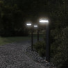 Zewnętrzne lampy stojące, 3 szt., czarne, 80 cm, aluminium