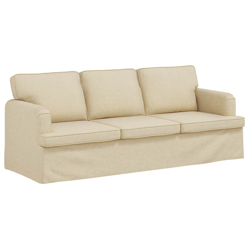 Sofa Kremowy 201 x 80 x 85 cm tkanina