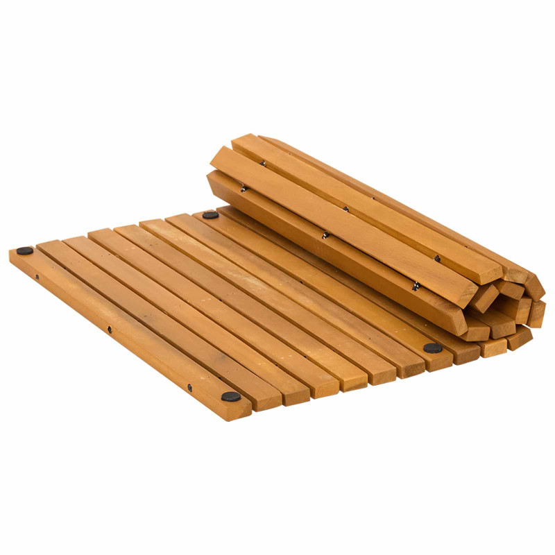 Mata do kąpieli Brązowy 60 x 40 cm Lite Drewno Akacji