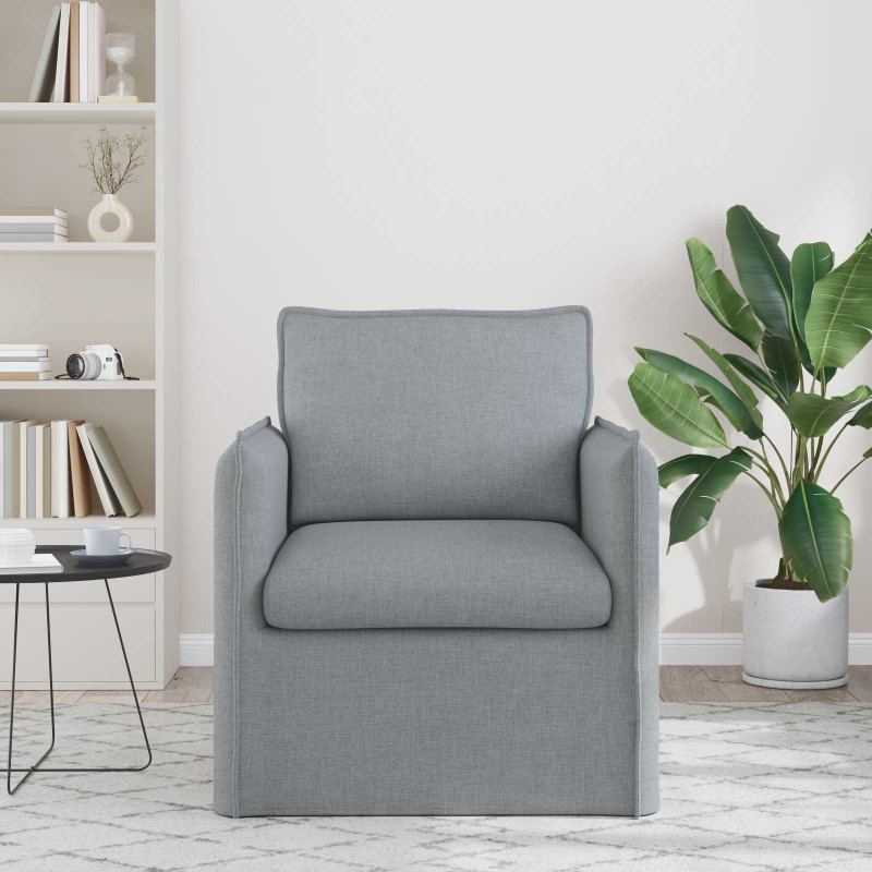 Sofa Jasnoszary 195 x 82 x 85 cm tkanina