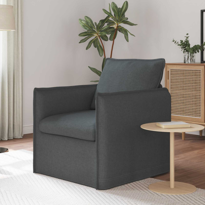 Sofa Ciemnoszary 195 x 82 x 85 cm tkanina